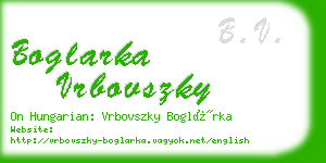 boglarka vrbovszky business card